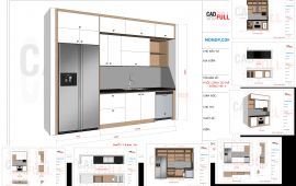 Layout Sketchup - Tủ Bếp Mẫu 5